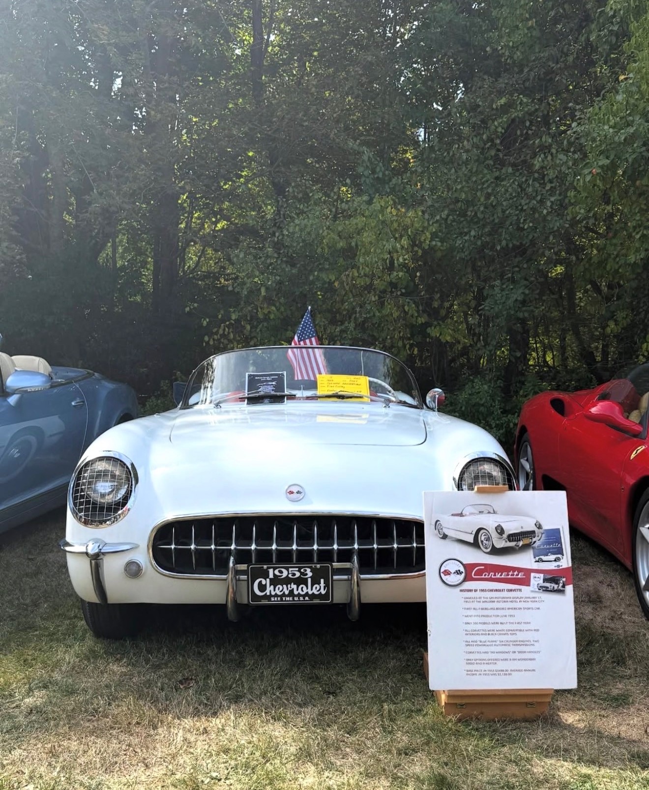 1953 Corvette car show sign